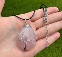 Wire-Wrapped Rose Quartz Necklace