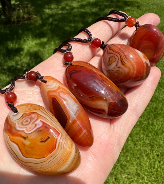 Sardonyx Madagascar Agate Tumbled Stone Necklace