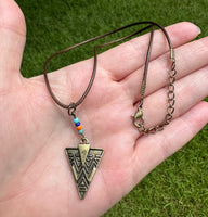 Arrowhead Pendent With Beads & Cord Necklace