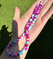 Pink & Blue Glass Bead Strand