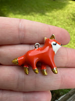 Metal/Enamel Fox Pendant