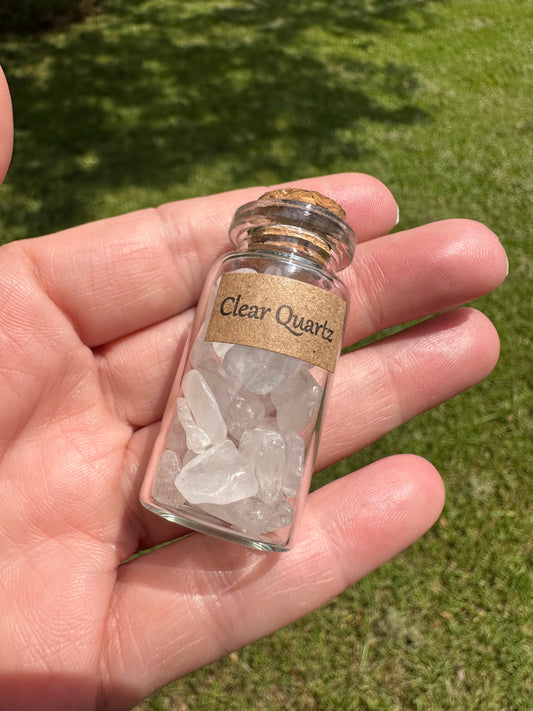 Clear Quartz Chips In Bottle