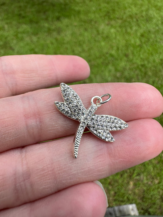 Silvertone Dragonfly Charm