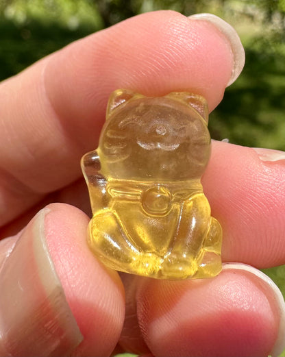 Mini Candy Fluorite Cat Carving