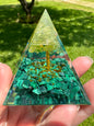 Malachite Green Orgonite Pyramid #2