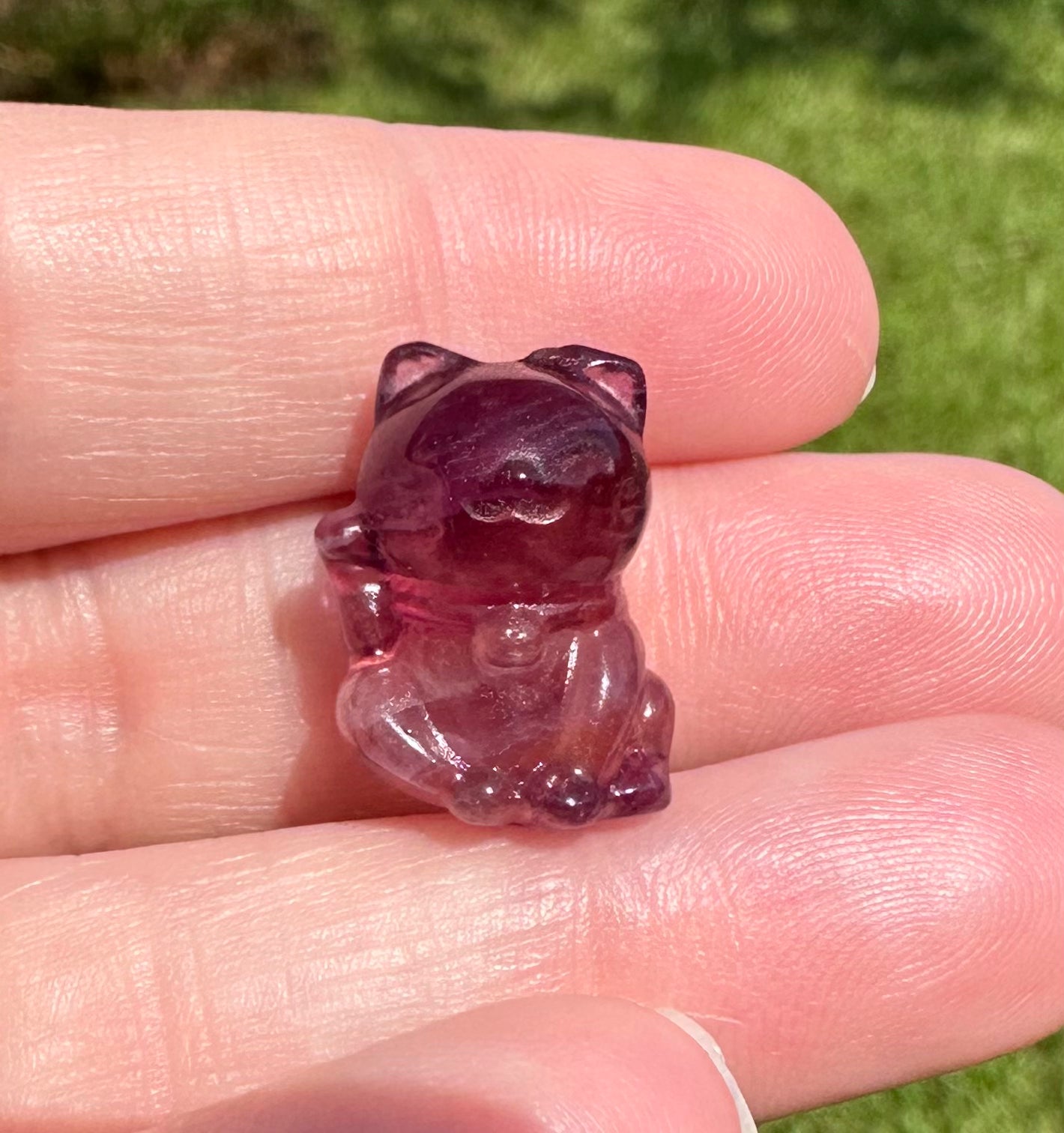 Mini Candy Fluorite Cat Carving