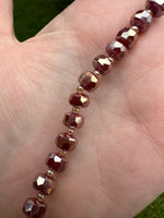 Red Glass Faceted Bead Strand