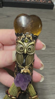 Tiger Eye & Amethyst with Owl Decorative Broom