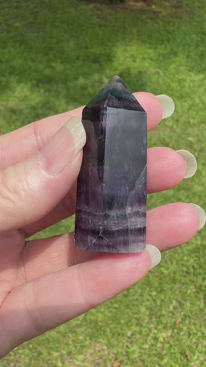 Dark Rainbow Fluorite Obelisk Tower #10