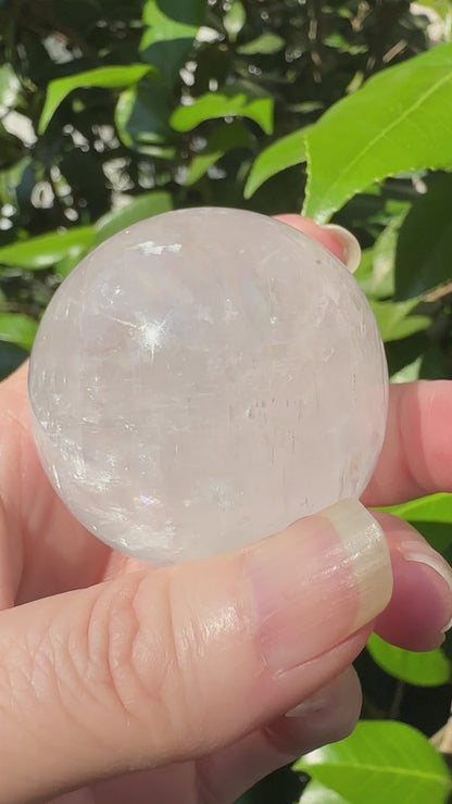 White Calcite Rainbow Sphere #4