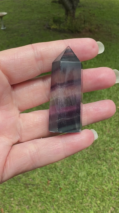 Rainbow Fluorite Obelisk Tower #8