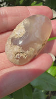 Flower Agate Palm Stone