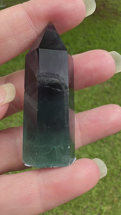 Dark Rainbow Fluorite Obelisk Tower #5