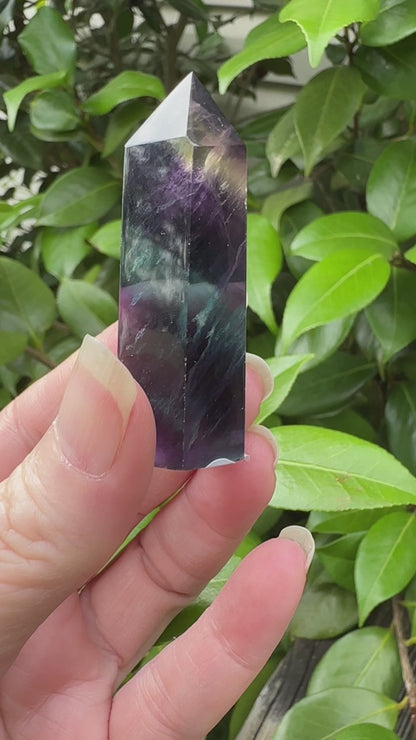 Dark Rainbow Fluorite Obelisk Tower #4