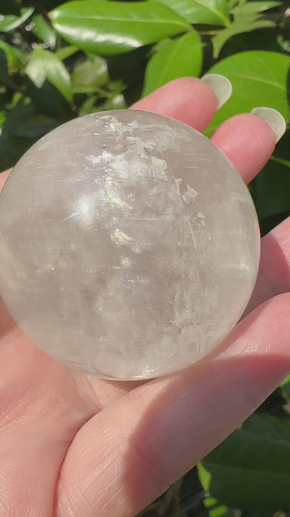 White Calcite Rainbow Sphere #5