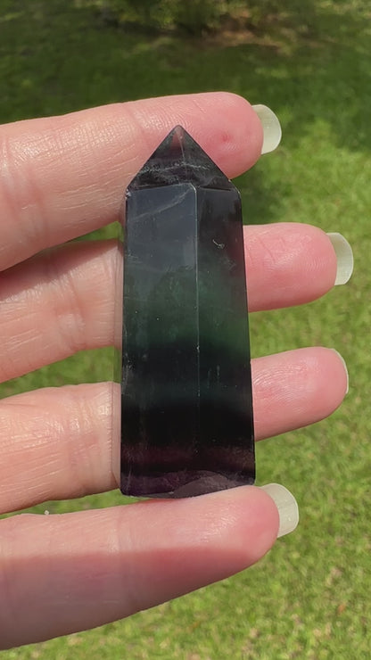 Rainbow Fluorite Obelisk Tower #9