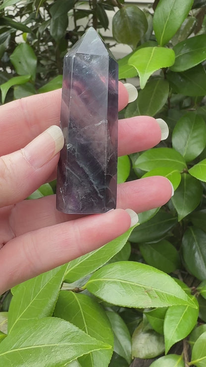 Dark Rainbow Fluorite Obelisk Tower #2