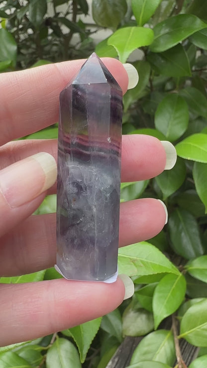 Dark Rainbow Fluorite Obelisk Tower #3