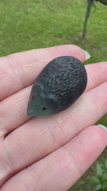 Hedgehog Hand-Carved Rainbow Fluorite #4