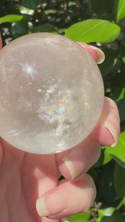 White Calcite Rainbow Sphere #6