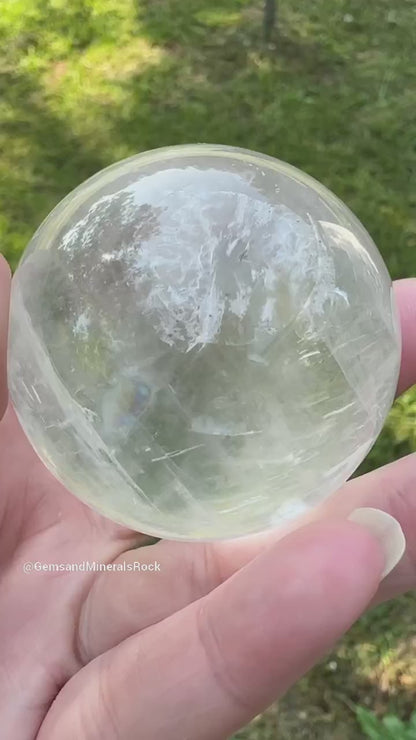 White Calcite Rainbow Sphere #1