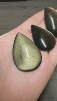 Natural Gold Obsidian Pearshape Large Cabochon